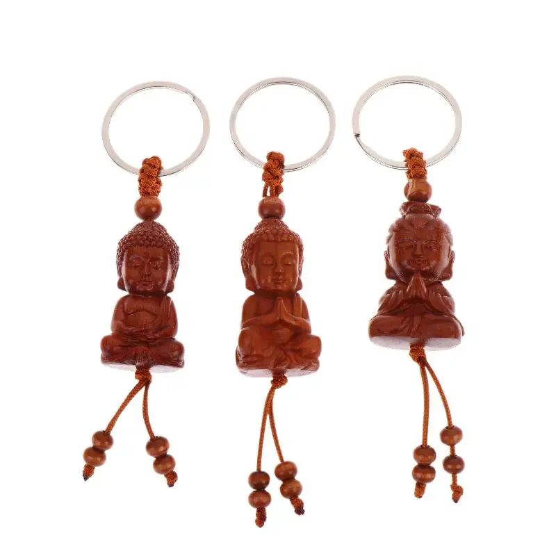 Buddhistischer Anhänger im Ethno-Stil, Schlüsselanhänger aus Holz, Taschenanhänger, Schmuckgeschenk, zum Gebet für Frieden und Glück – Detail 8