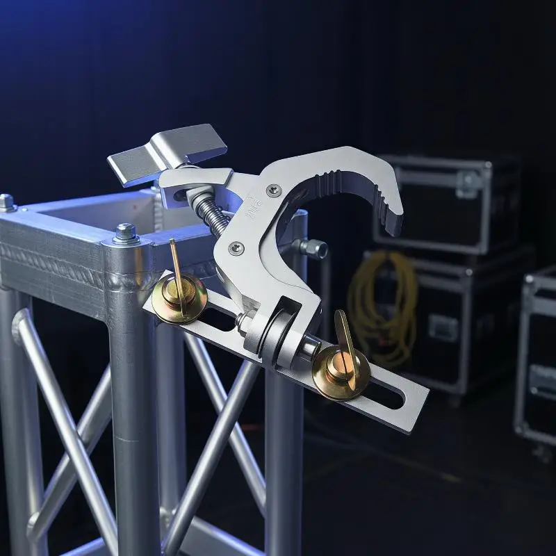 Foldable Moving Head Light Clamp 50KG Load Heavy Duty Metal Truss Mount Hook for Stage DJ Bar Commercial Events