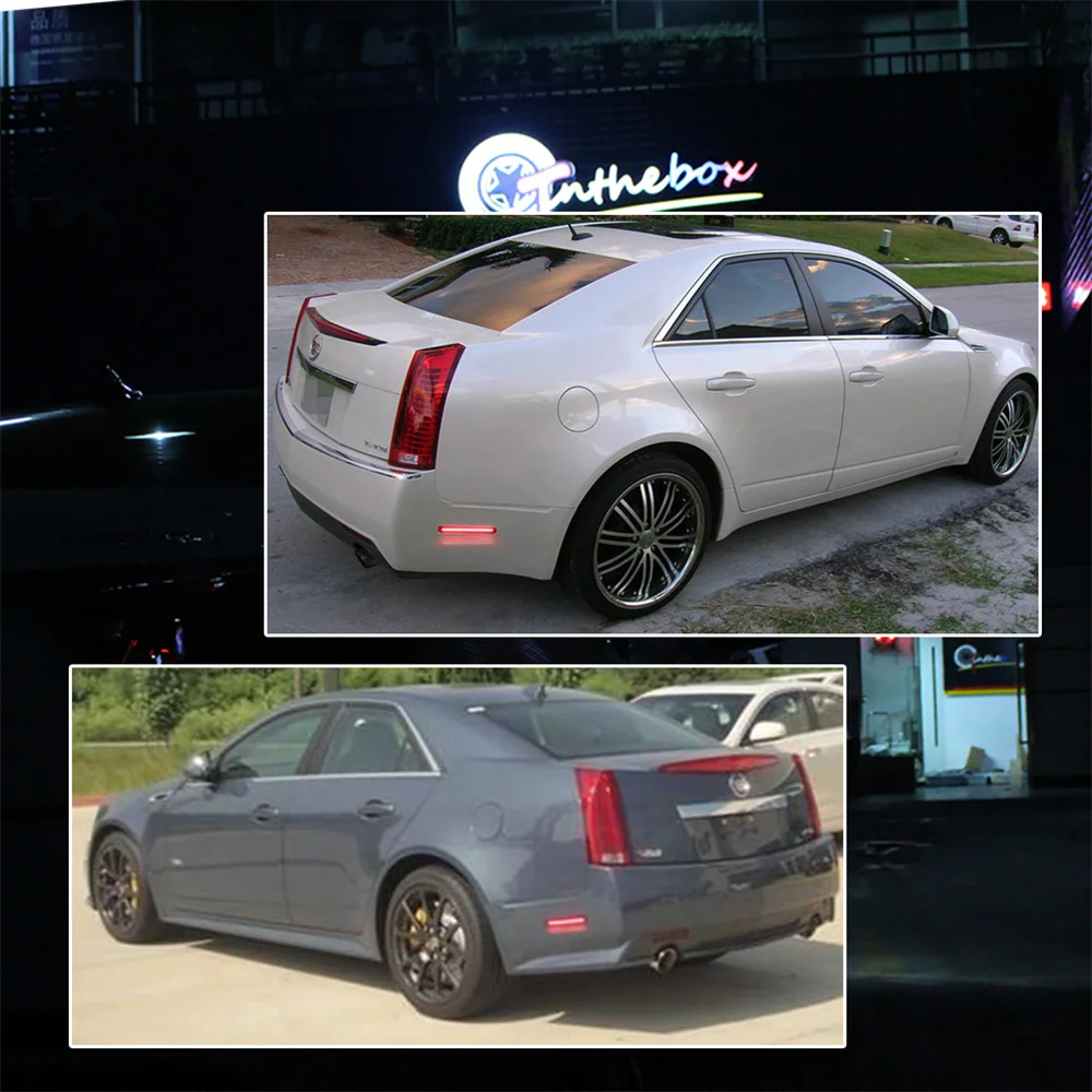 Czerwone LED-owe tylne światła obrysowe w zderzaku, kierunkowskazy, światła postojowe do Cadillac CTS 2008-2013 i CTS-V 2009-2013, światła pozycyjne