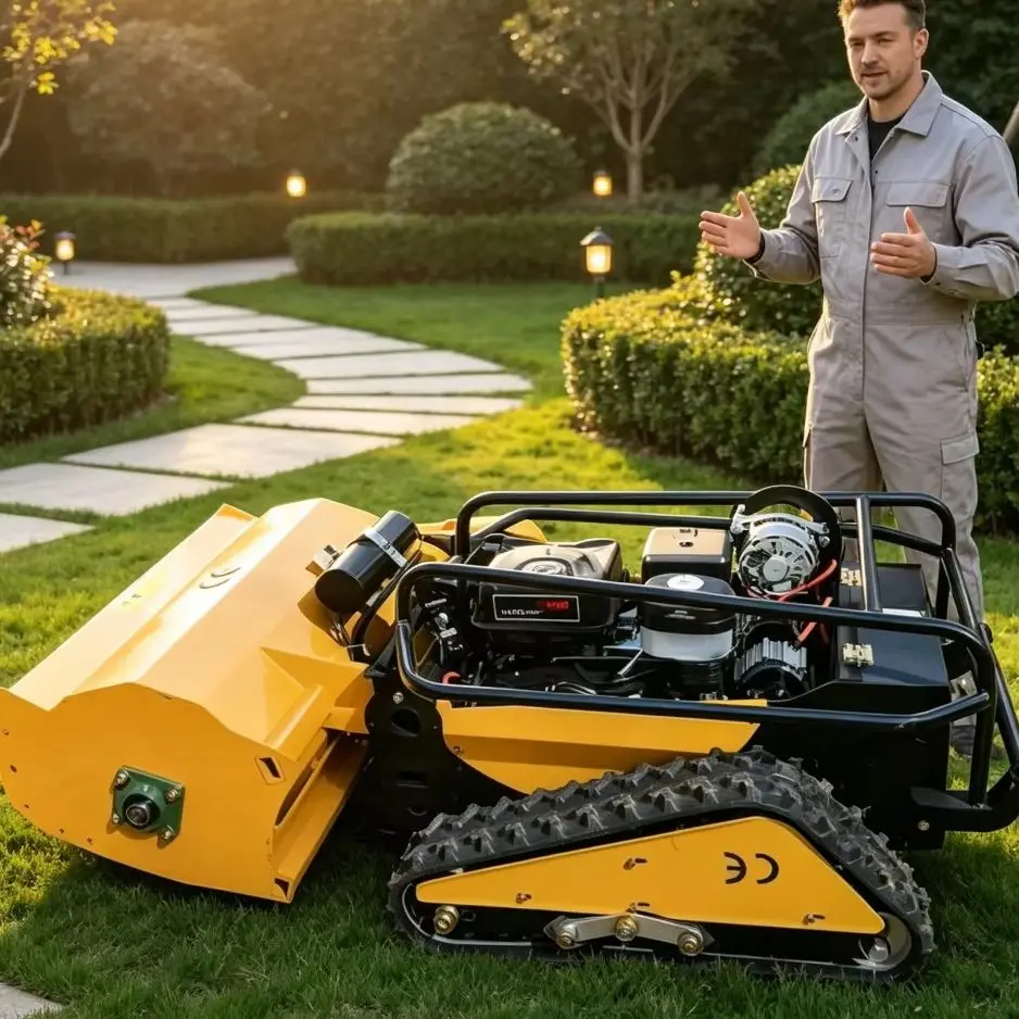 Customized 800SPro Zero Turn Remote Tracked Lawn Mower Stable Traction For Park Large Area Lawn Care