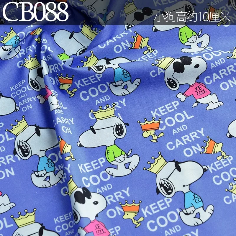 45X140cm Snoopy Carry on Crown 100 Cotton Fabric By The Meter, Sanrio Fabric For Sewing Children Dress Clothes Decoration