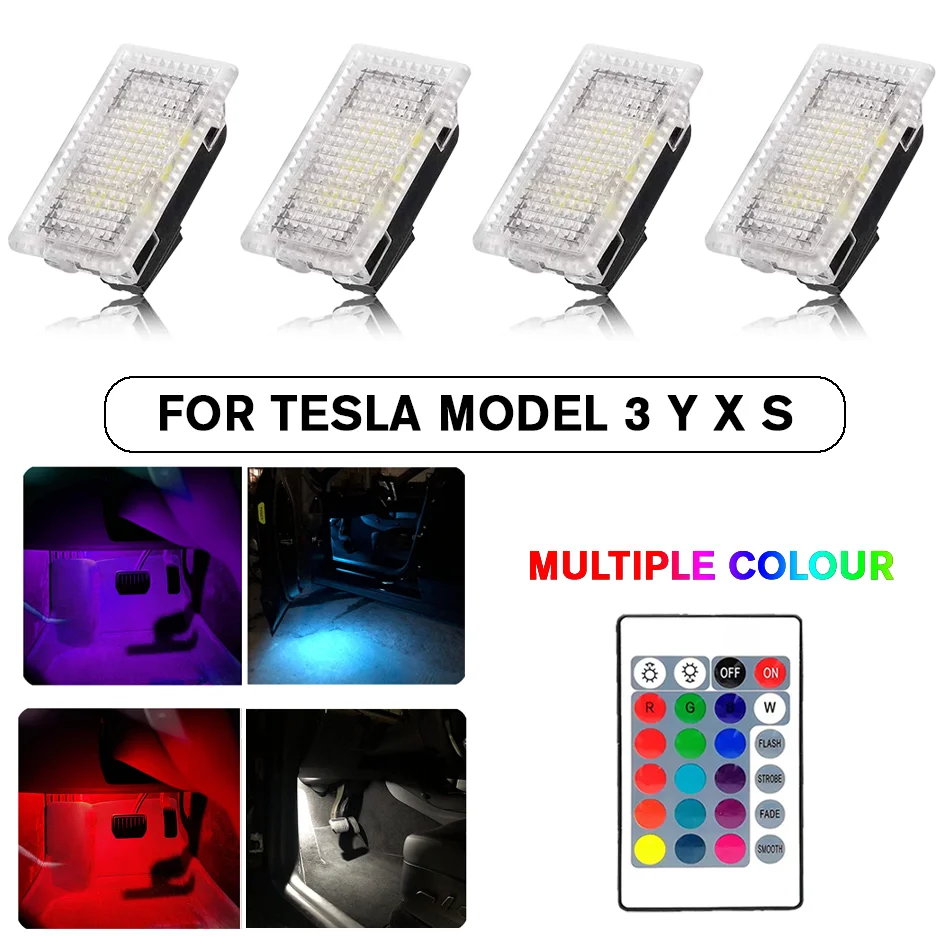 

For Tesla Model 3 Y S X Ultra-bright Interior LED Lighting Bulbs Kit Accessories Fit Trunk, Frunk, Door Puddle, Foot-Well Lights