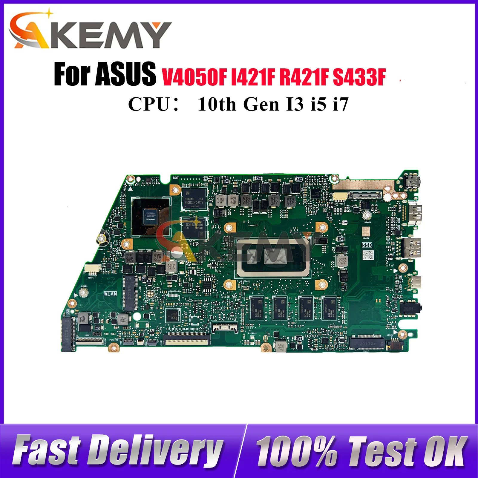 

X421FL Материнская плата для ноутбука ASUS X421FPY X421FL X421F S433F R421F V4050F X421FAY I421F X421FQY Материнская плата с 10-го поколения I3 i5 i7