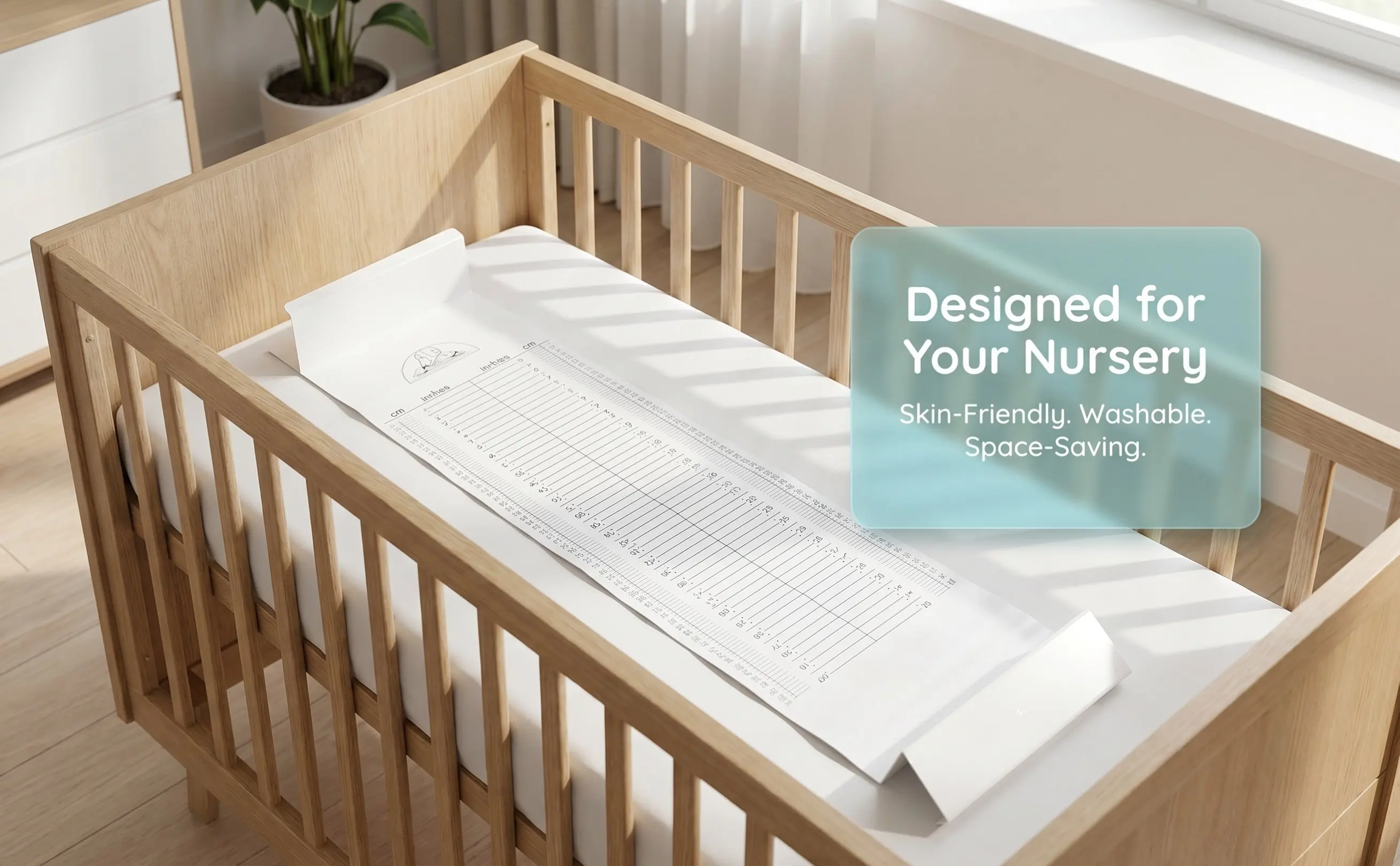 Infant Height Measure Mat Baby Measuring Ruler Non Toxic Soft Surface Fixed Head Sliding Foot Positioner Home Clinic Use