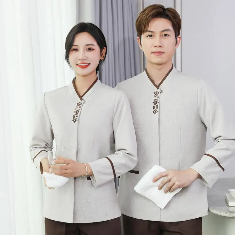 

Women's long-sleeved cleaning uniforms for property management, shopping malls, residential communities, and hotel room cleaning