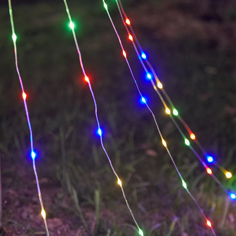 LED Christmas Waterfall String Light Christmas Tree Indoor Outdoor Garland Decoration Solar / USB Lamp for Garden Party Wedding