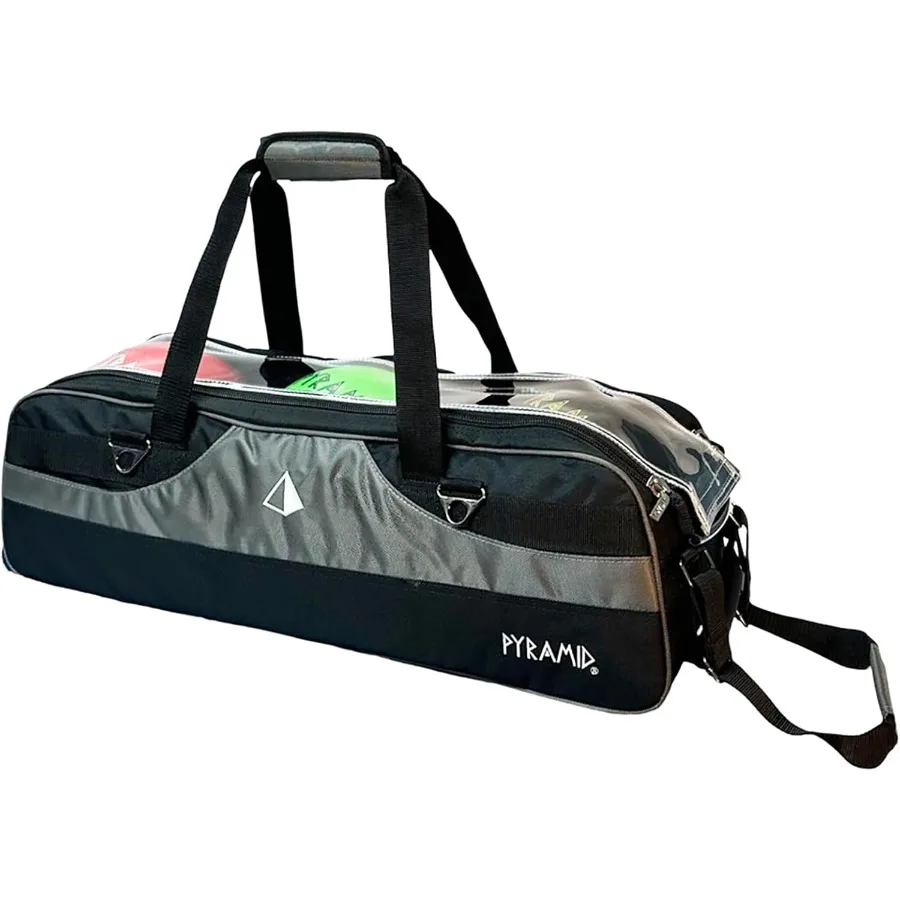 

Lightweight Pyramid Path Slim Triple Tote Roller Bowling Bag with Large Side Accessory Pockets Designed for Travel and Easy Sto