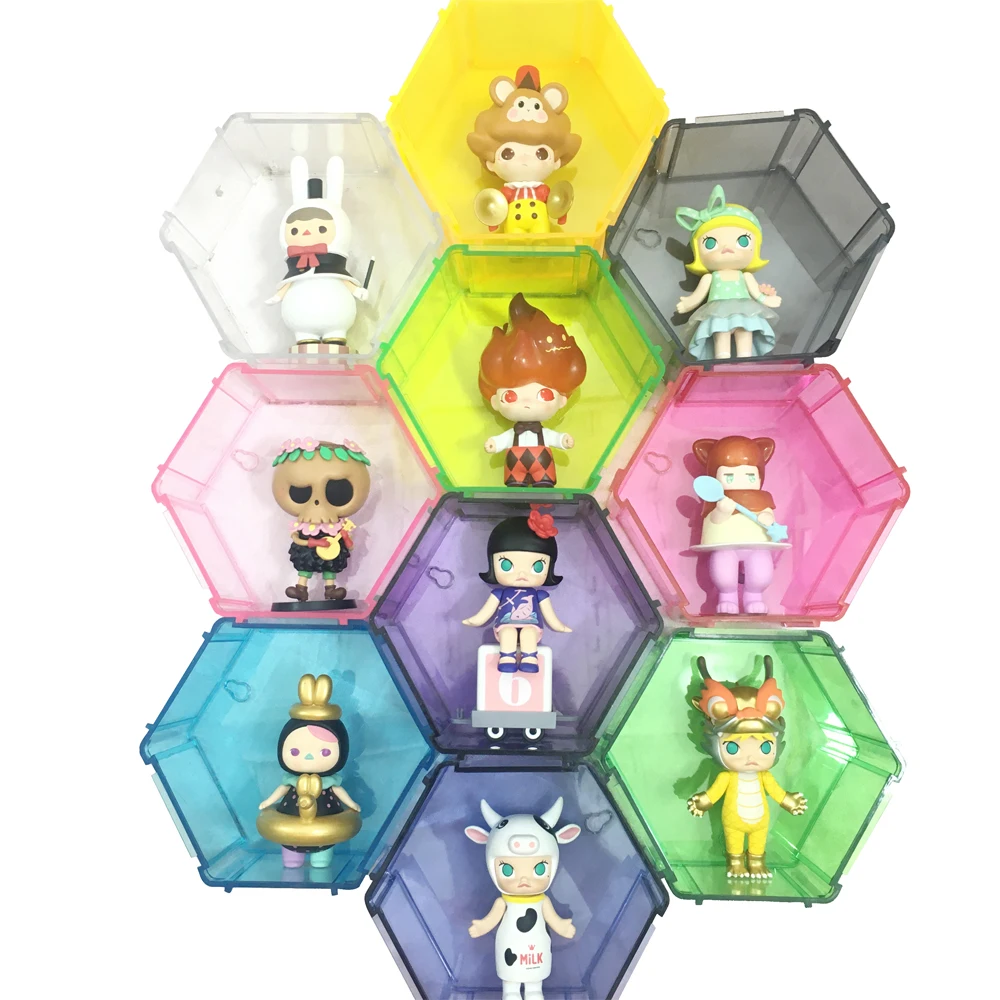 Wall Mount Hexagonal Display Box For Action Figures,Minifigure Building Blocks,Doll,Toy,Dustproof Display Case  For Collectibles