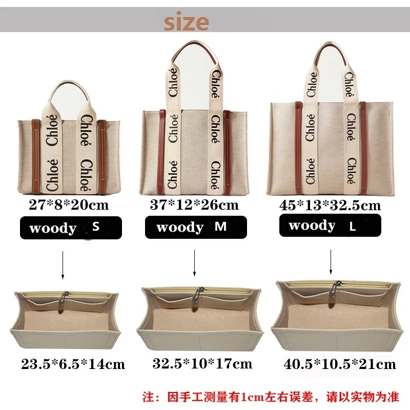 【 Nur Verkauf Innen tasche 】 Tasche Organizer Einsatz für Chloe Woody Tote Organizer Teiler Shaper Schutz fach