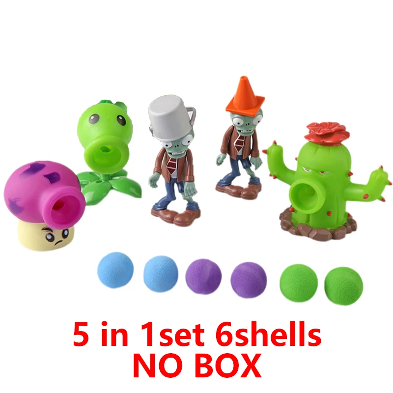 Plants Vs Zombies 5 Style Toy Set Peashooter Coconut Cannon Cost-effective Toys Genuine Game Scene Game Figures Model Kid Gift