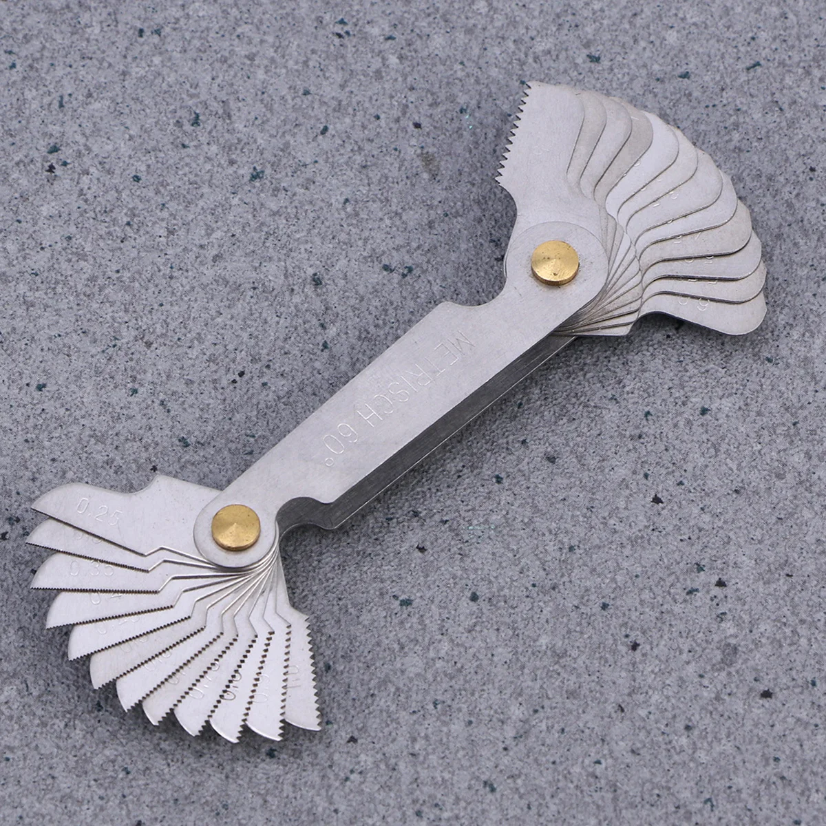 미터법 나사 피치 게이지 스레드 피치 측정 도구 헤비 듀티 스틸 60도 스레드 프로파일 게이지 선반용