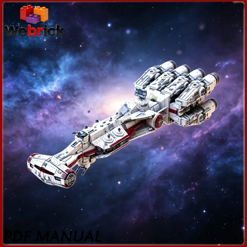 Vintage Iconic Spaceship Vessel MOC Blocks Classic Old-School Space Vessel Small Particle Galaxy Decor 7976PCS