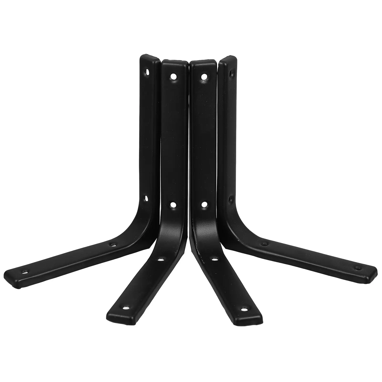 

4 шт. Усиленные угловые кронштейны из нержавеющей стали для полок, черные, для деревянной мебели