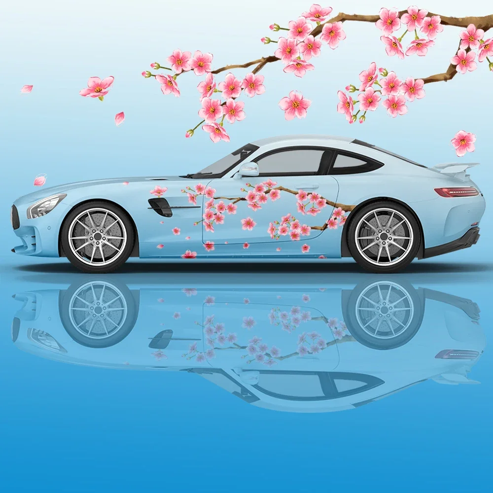 

flower pink sakura Car stickers side graphics car modification accessories pain racing packaging decals decorative stickers