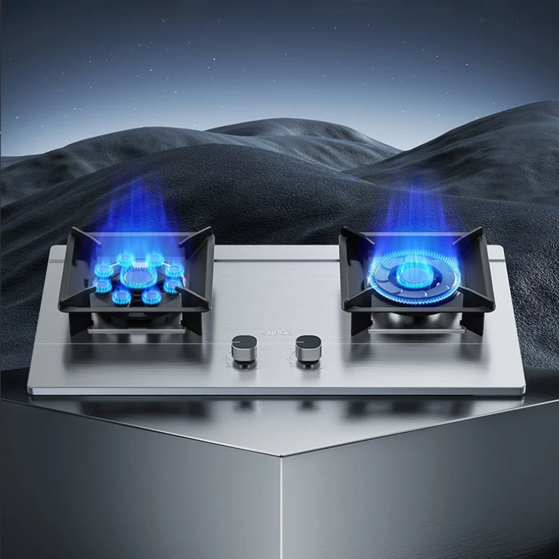 موقد غاز PS31 موقد Yuanyang تسعة تجويف موقد نار شرس غاز مزدوج منزلي جزءا لا يتجزأ من سطح المكتب