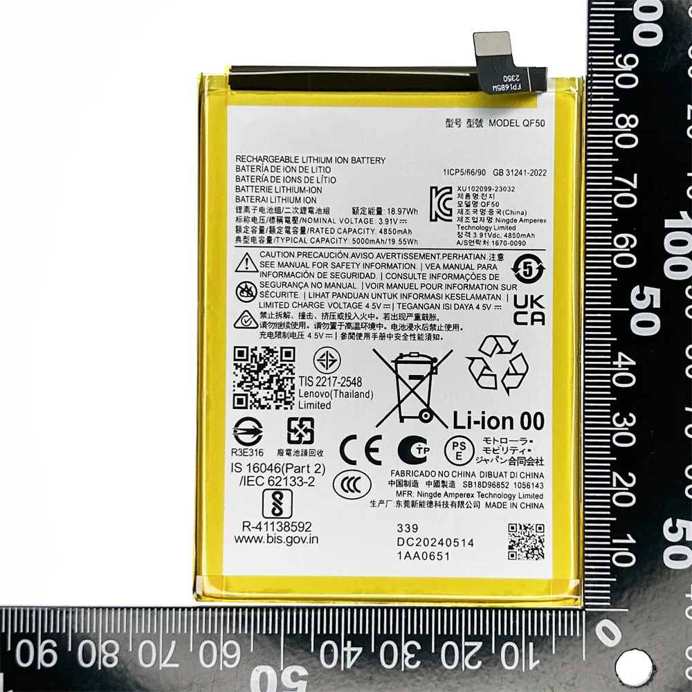 Genuine New High Quality 5000mAh QF50 Replacement Battery For Motorola G34 moto XT2363-4 QF 50 Batteria Batteries+Free Tools