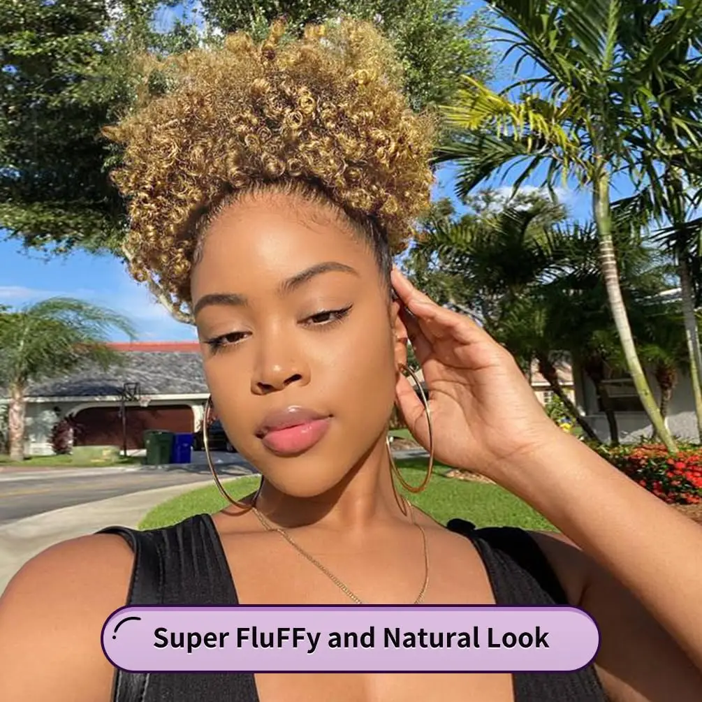 Synthetic Kinky Curly Afro Drawstring Ponytail for Women
