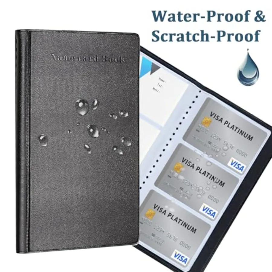 الجلود المهنية بطاقة الأعمال حامل كتب المنظم 300 بطاقة سعة كتيب بطاقة الائتمان بو لي حامل بطاقات التخزين للرجال #3