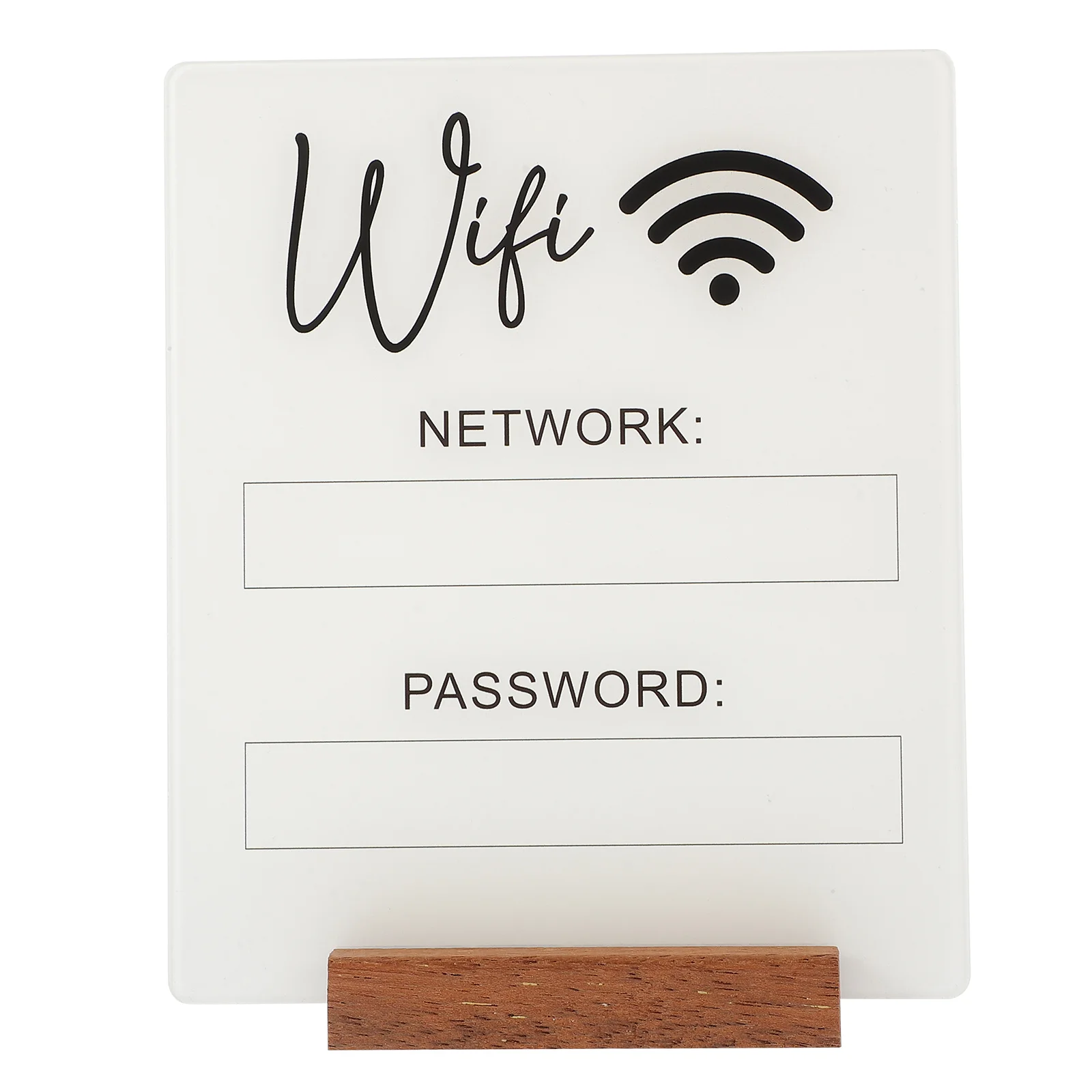 

Acrylic Wifi Password Sign Board Clear Scratch-Resistant Table Top Display For Home Hotel Office Guest Room Desk Stand