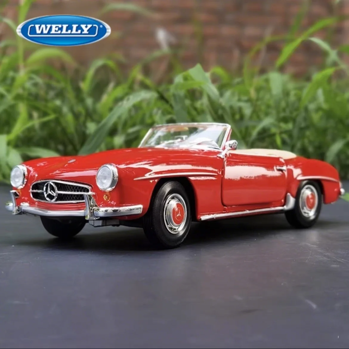 

WELLY 1:24 1955 Mercedes-Benz 190 SL Alloy Roadster Car Model Diecasts Metal Classic Retro Old Car Vehicles Model Kids Toys Gift
