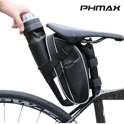 PHMAX Bike Saddle Bag With Water Bottle Bag Reflective Waterproof Storage Bag Tail Pannier 2L MTB Road Seat Bag Bike Accessories