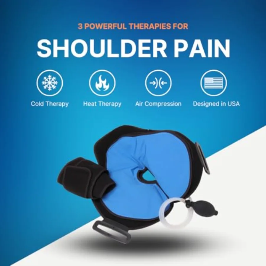 Hot or Cold Therapy Shoulder Ice Pack Wrap, for Shoulder Pain Relief - Heating Pad for Rotator Cuff Injuries, Surgery, Gym Inju