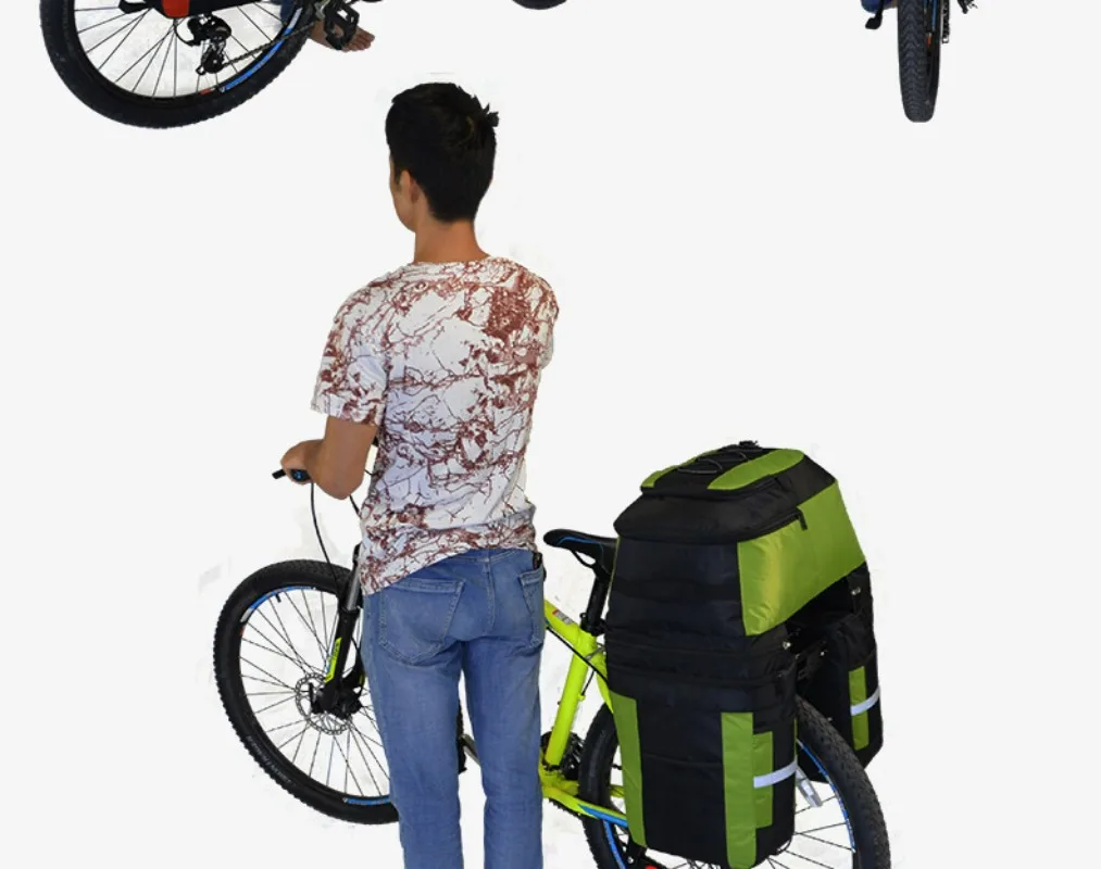 Bike Bag 70L Large Capacity 3 in1  Bicycle Rear Rack Pannier Bag Waterproof Cycling MTB Double Side Luggage Backpack