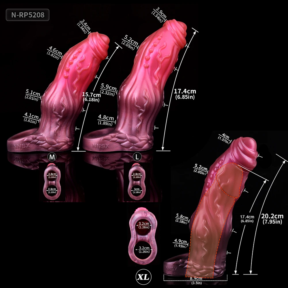 NNSX Size M/L/XL Animal Texture Dildo Sheath Penis Enlarger Extender Sleeve for Men Penis Ring to Lock the Sperm Adult Sex Toys