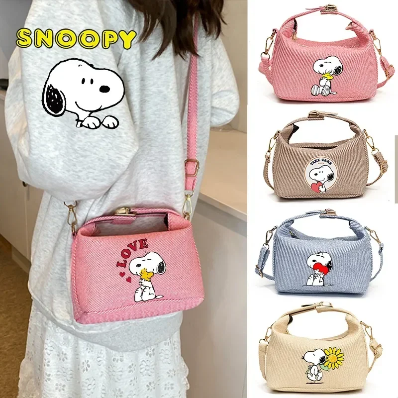 Snoopy Y2k Bag for Women Peanuts Anime Fashion Handbag Ladies Crossbody Clutch Purse Cosmetic Pouch Casual Tote Shoulder Bags