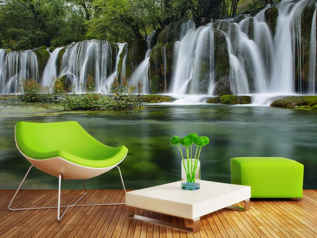 

beibehang custom Forest Waterfall Wallpaper Modern Photo Murals wallpapers for Living Room Sofa Study bar restaurant Background