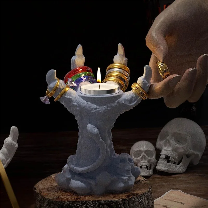

-A12R 3D Dragon Claw Silicone Mold, Demon· Ghost Hand Resin Clay Candlestick Casting Mould For Resin Candle Mold
