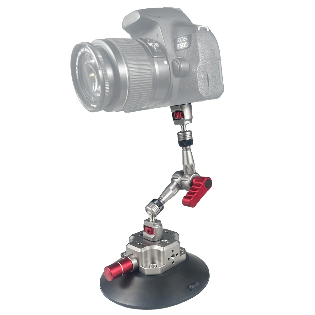 Pompe à main avec ventouse sous vide, stabilisateur de caméra à filetage 1/4 ", support rapide pour RAM, GoPro fore12 11 Insta360, accessoires de support de montage