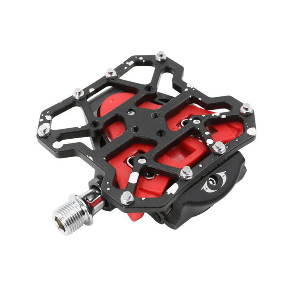 2Pcs Aluminium Alloy Quick Release Cycling Shoes Adapter Pedals Road Bike Cleats Locking Plate Splint for System Red