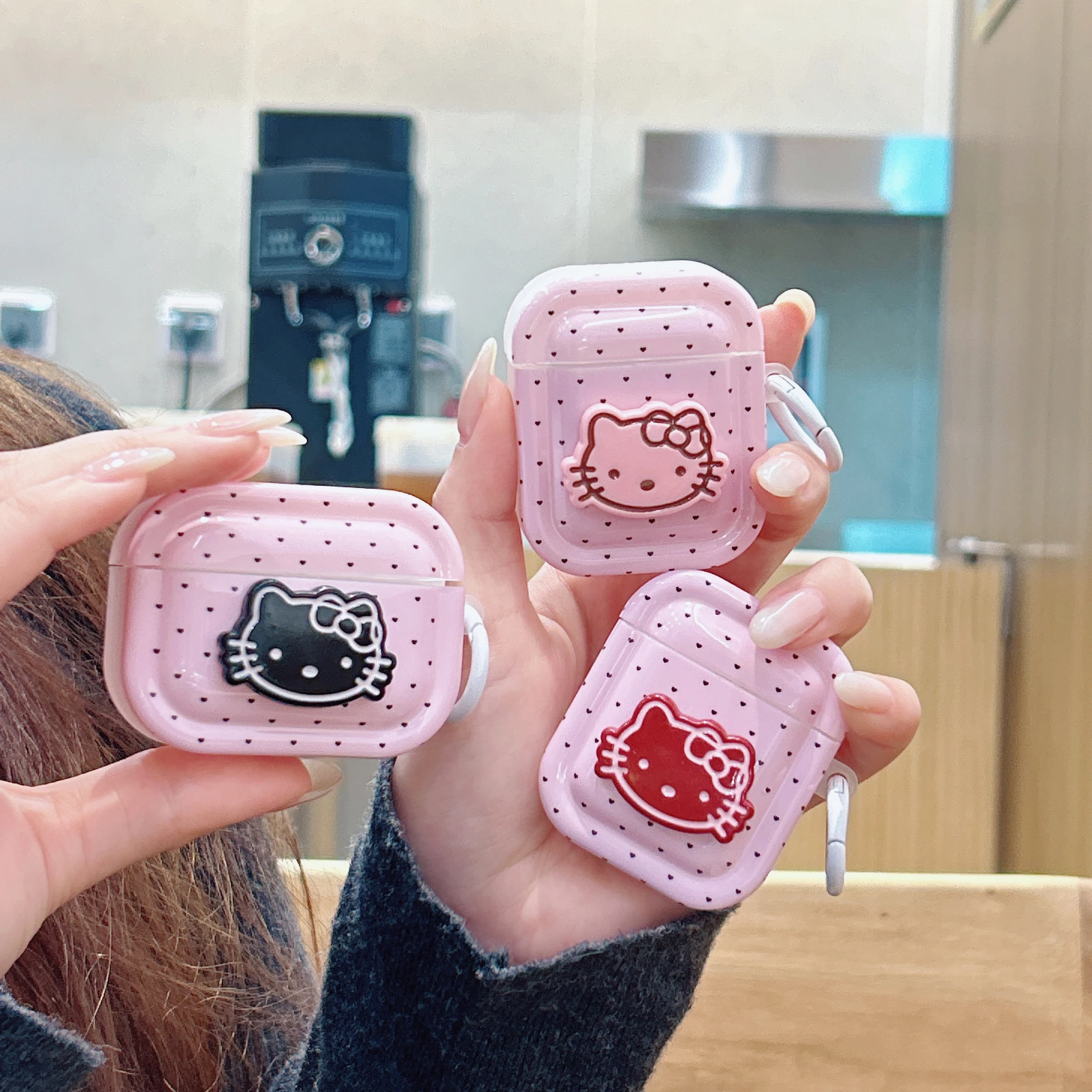 

Super Good-Looking Pink Style Cartoon Sanrio Cute Hello Kitty Animation Anti-drop Headphone Case For Airpods 1,2,3,4,Pro,Pro2