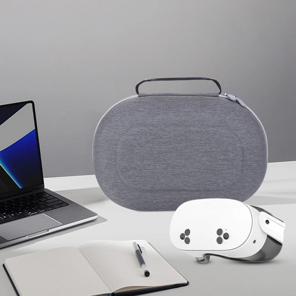 กระเป๋าถือแบบแข็งกระเป๋าเดินทางกันกระแทกกระเป๋าเดินทางป้องกันการล้มกระเป๋าเดินทางแบบแข็งสำหรับชุดหูฟังเมตาเควส 3S VR และอุปกรณ์เสริม