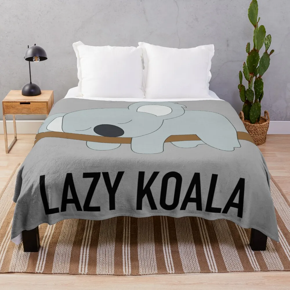 

Lazy Koala on Branch Throw Blanket blanket for travel light cotton sofa throw soft bed blankets blanket for decorative sofa