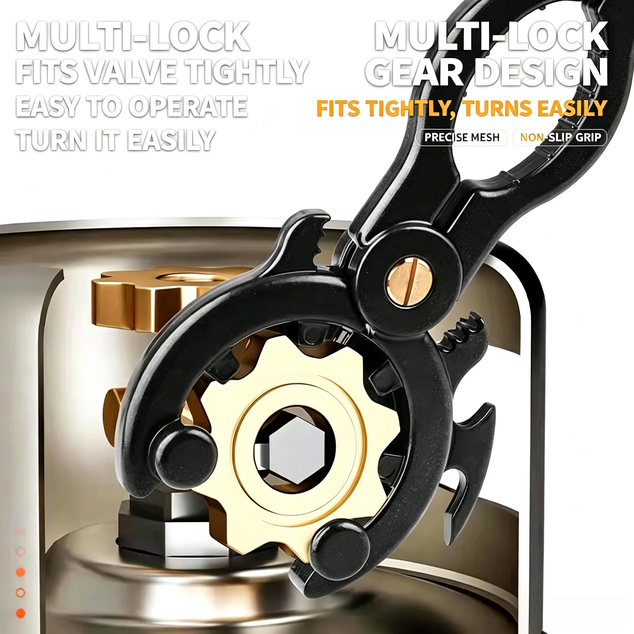 Portable Gas Valve Wrench, Precision Anti-slip Gear Spanner for Gas Cylinder Disassembly,  Bottle And Can Opener, ABS Household