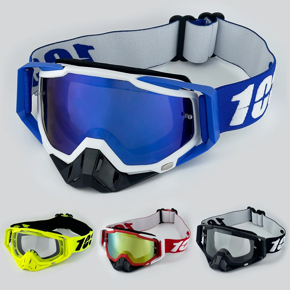 100 نظارات للدراجات النارية مقاومة للغبار نظارات سباق مقاومة للرياح للرجال والنساء موتوكروس لركوب الدراجات والتزلج في الهواء الطلق على الطرق الوعرة نظارات الدراجة