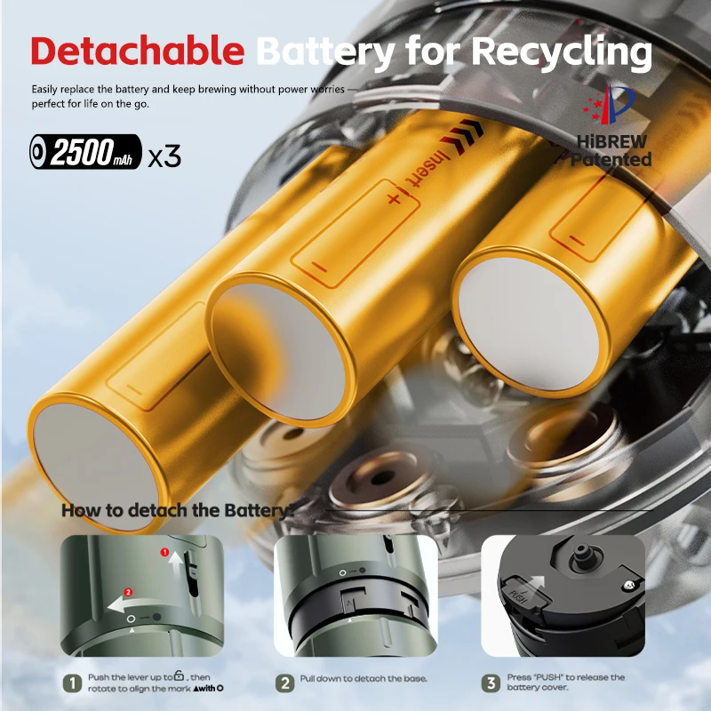 Hibrew h4c h4c portátil máquina de café expresso bateria substituível 51mm sem fundo acessório café moído nes dg adaptador