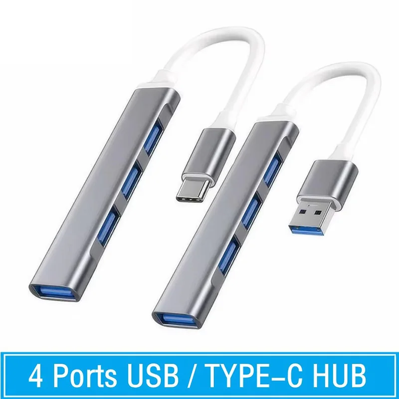 1-3pcs 4-Port Multi-Splitter Type C Hub USB Adapter OTG for Xiaomi Lenovo MacBook 13 15 Air pro PC - Computer Accessories