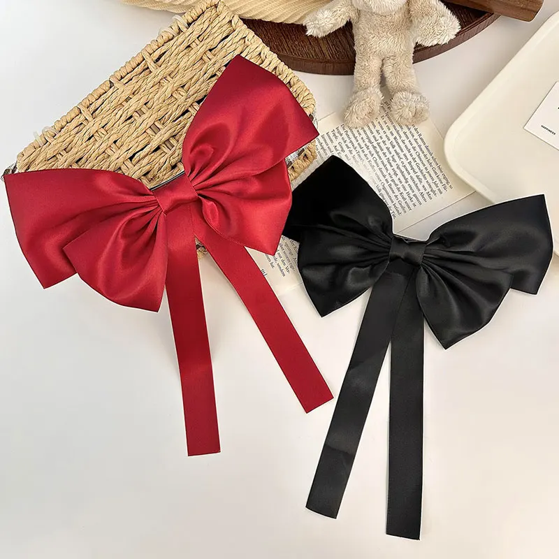

Red Bow Tassel Design Women's Hair Clip Korean Sweet Style Fashion Wedding Party Gift Side Clip Women's Hair Accessories 2025