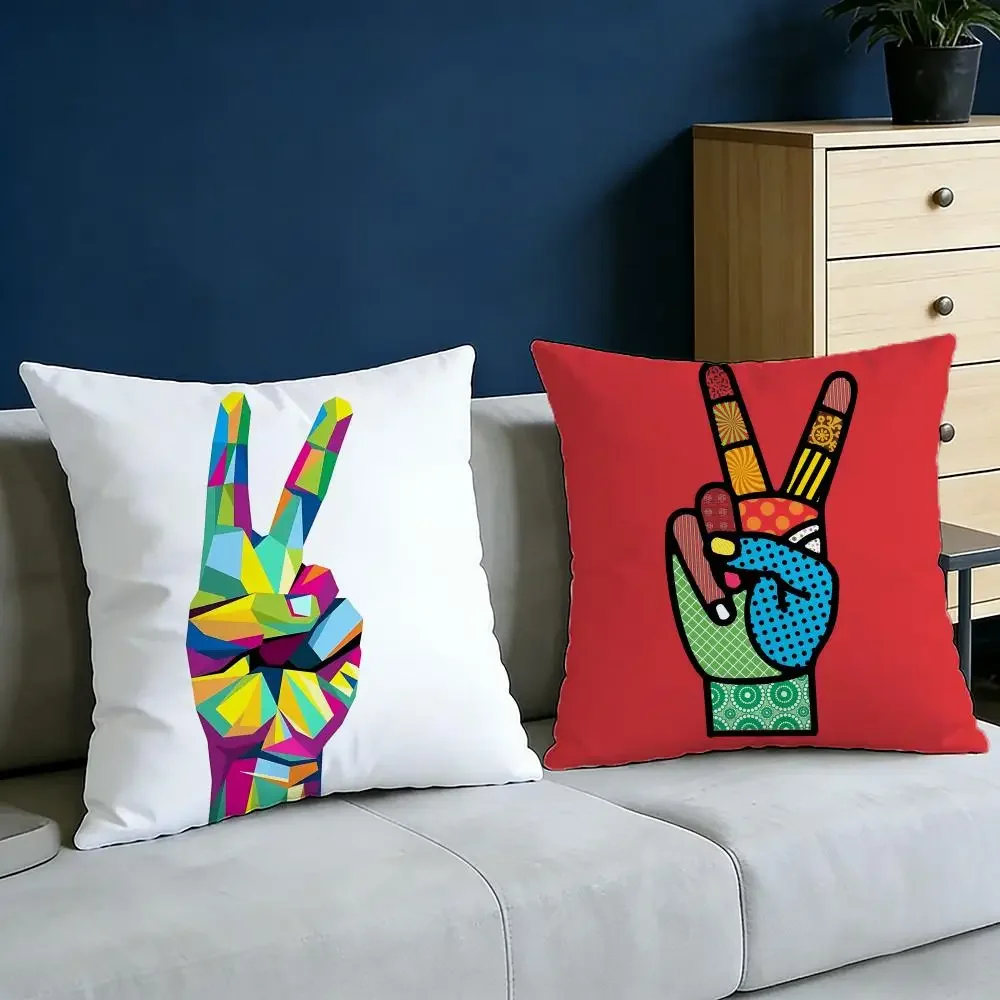 Art HHand Gesture Arting Cushion Cover Soft Pillow Cases for Home Bedroom Living Room Sofa