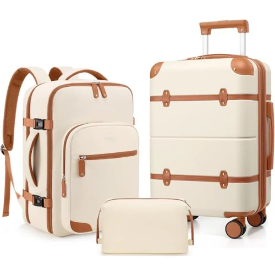 

Luggage Sets 3 Pcs, Expandable 100% PC Hardshell Suitcase with Spinner Wheels, 20in Suitcase Set with TSA Lock for Women, Carry