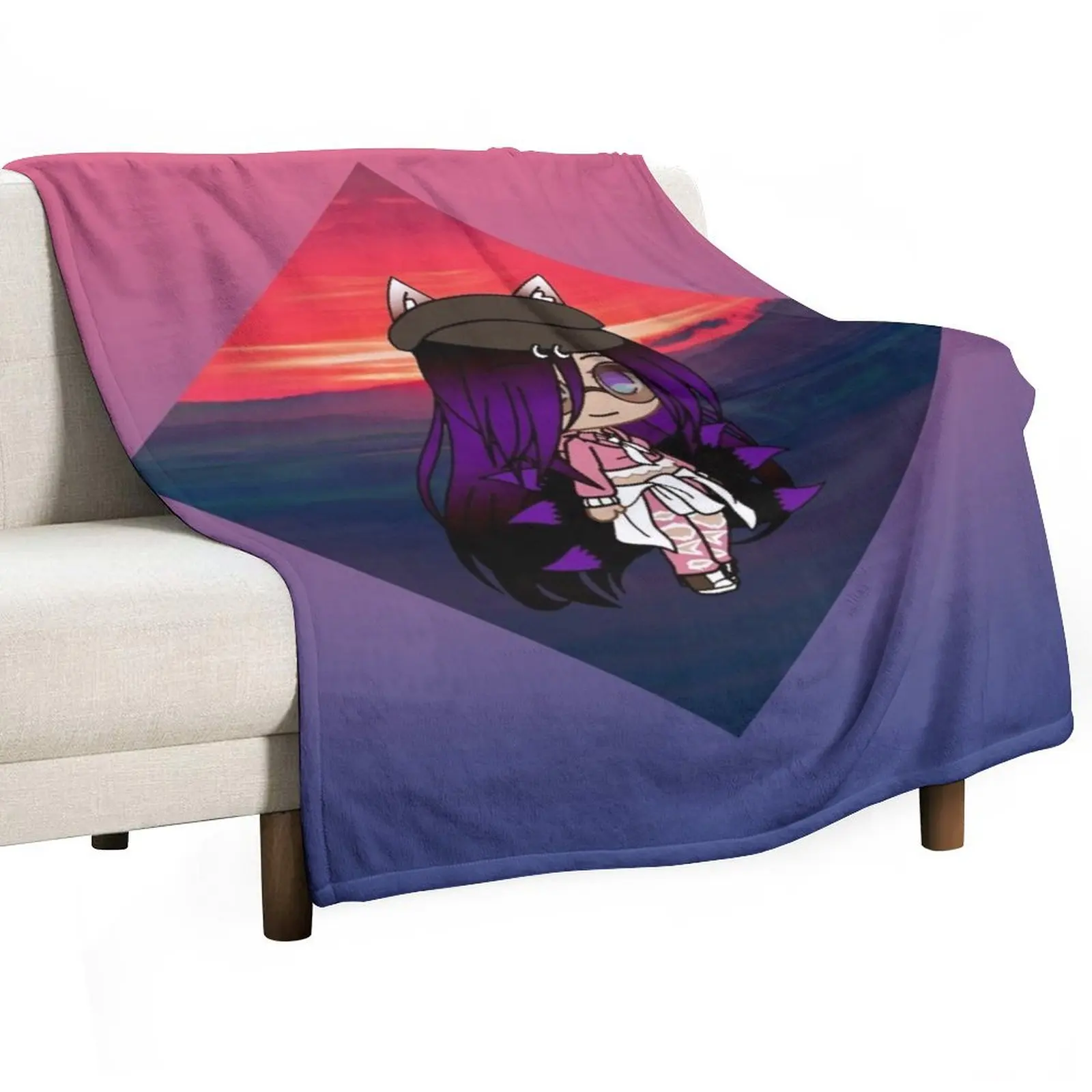 لطيف فتاة سلسلة Gacha - إيما رمي بطانية الفانيلا الزخرفية نزهة الفانيلا البطانيات