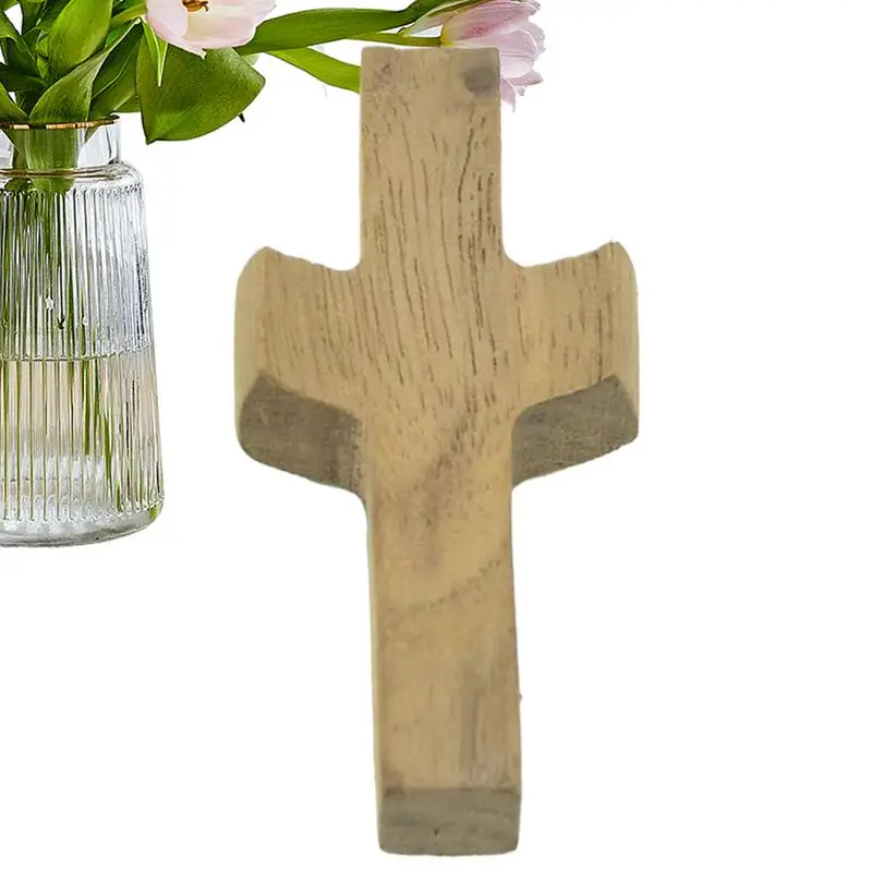 Wooden Crosses Handcrafted Handheld Prayer Encouragement Wooden Crosses Fingertip Portable Exquisite Hand Holding Craft For Kids