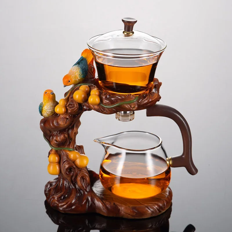 Fortune Joy Semi Automatic Teaset Glass Teapot Tea Brewer Teacup Water Separation Household Office Reception Kungfu Teaware Tea