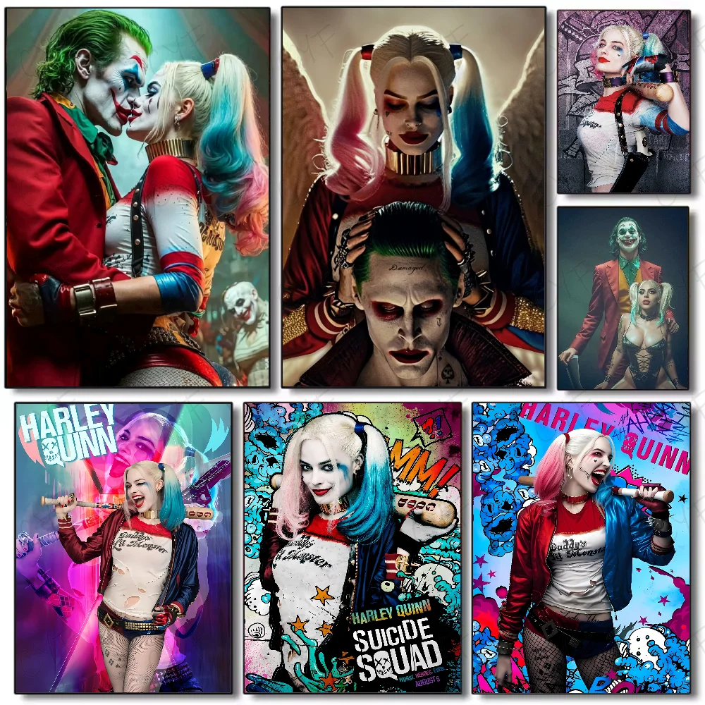 J-Joker Harley cool Quinn Poster HD art sticky wall waterproof home living room bedroom bar aesthetic decoration