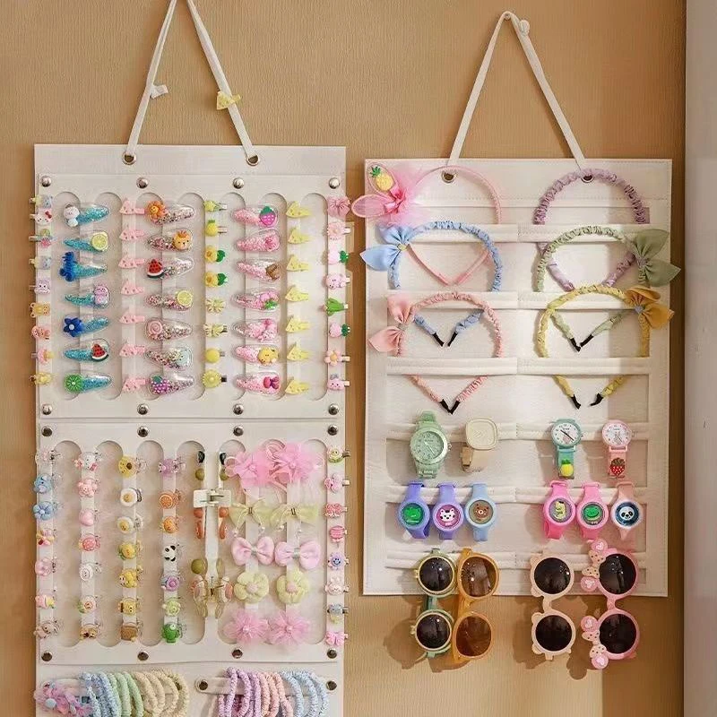 Hair Bows Organizer Wall Hanging Large Capacity Headband Holder Hair Clip Storage Hanger Space Saving Accessory For Girl Room