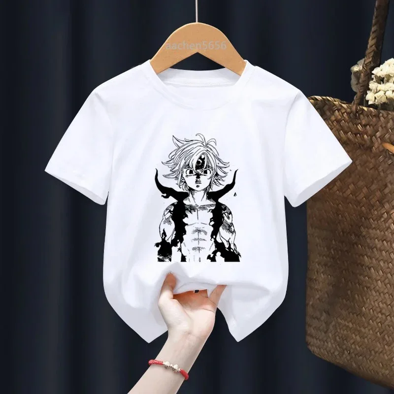 

Nanatsu NoTaizai Seven Deadly Boys T Shirt Cartoon Print T-Shirt Designer Children Kids T Shirts Short Sleeved Child Clothes