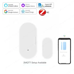 Smart Zigbee Door Sensor Smart Home Open Close Detector Ewelink App Control Notification Compatible with Alexa Google Home